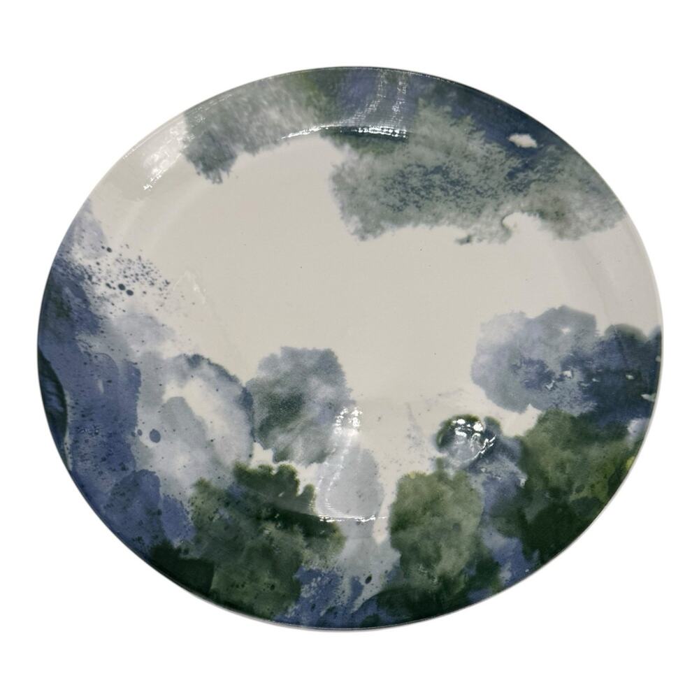 Set of 2 Royal Norfolk Green/Blue Abstract Design 10 1/4" Dinner Plates NEW